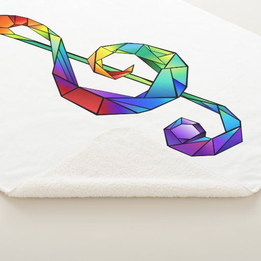 Rainbow Musical Key Treble Sherpadecke (3/4)