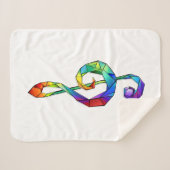 Rainbow Musical Key Treble Sherpadecke (Vorderseite (Horizontal))