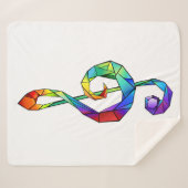 Rainbow Musical Key Treble Sherpadecke (Vorderseite (Horizontal))