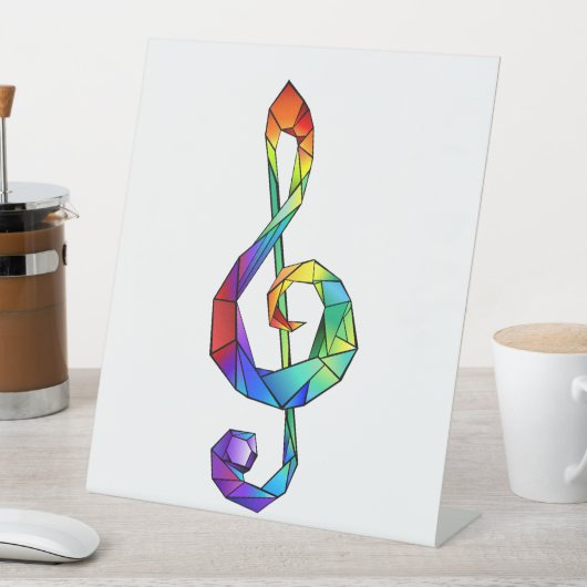 Rainbow Musical Key Treble Sockelschild (In Situ)