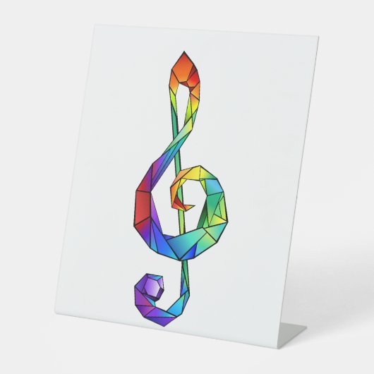 Rainbow Musical Key Treble Sockelschild (Vorderseite)