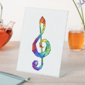 Rainbow Musical Key Treble Sockelschild (In Situ)