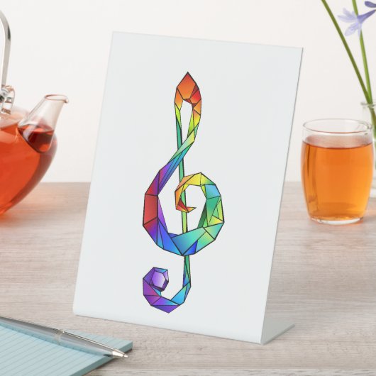 Rainbow Musical Key Treble Sockelschild (In Situ)