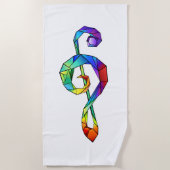 Rainbow Musical Key Treble Strandtuch (Vorderseite)