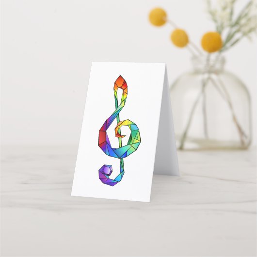 Rainbow Musical Key Treble Treuekarte (Vorderseite)