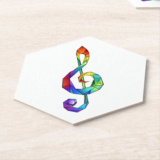 Rainbow Musical Key Treble Untersetzer (angewinkelt)
