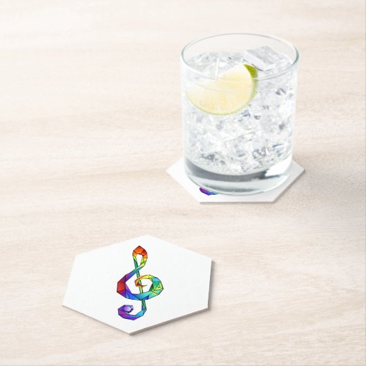 Rainbow Musical Key Treble Untersetzer (Vor Ort)