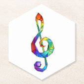 Rainbow Musical Key Treble Untersetzer (Vorderseite)
