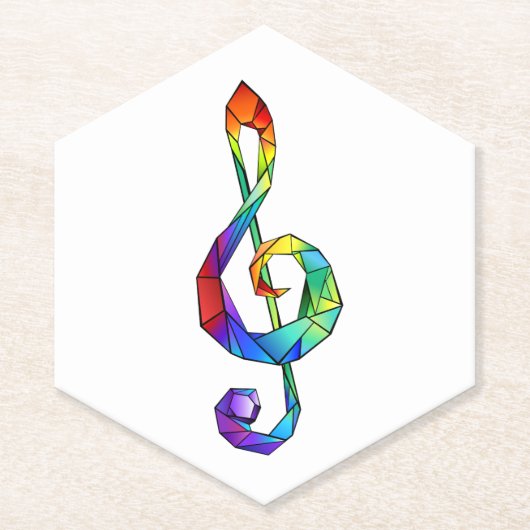 Rainbow Musical Key Treble Untersetzer (Vorderseite)