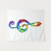 Rainbow Musical Key Treble Wandteppich (Vorderseite (Horizontal))