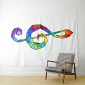 Rainbow Musical Key Treble Wandteppich (Beispiel (Horizontal))