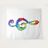 Rainbow Musical Key Treble Wandteppich (Vorderseite (Horizontal))