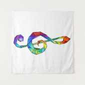 Rainbow Musical Key Treble Wandteppich (Vorderseite (Horizontal))