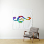 Rainbow Musical Key Treble Wandteppich (Beispiel (Horizontal))