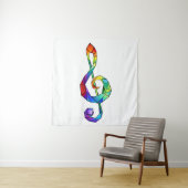 Rainbow Musical Key Treble Wandteppich (Beispiel)