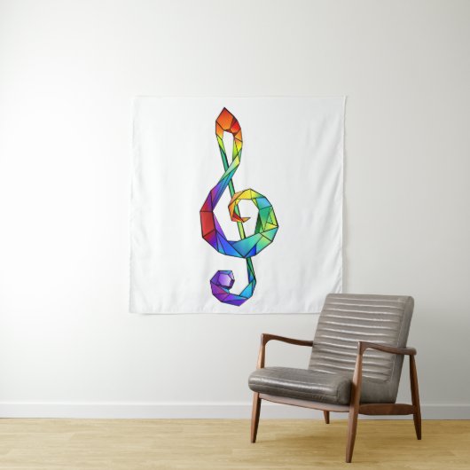 Rainbow Musical Key Treble Wandteppich (Beispiel)
