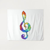 Rainbow Musical Key Treble Wandteppich (Vorderseite (Horizontal))