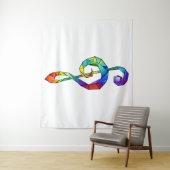 Rainbow Musical Key Treble Wandteppich (Beispiel)