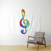 Rainbow Musical Key Treble Wandteppich (Beispiel (Horizontal))