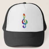 Rainbow Musical Key Truckerkappe (Vorderseite)
