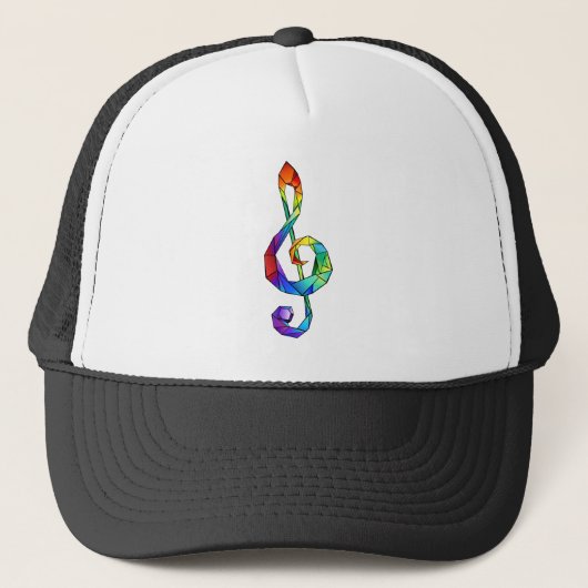 Rainbow Musical Key Truckerkappe (Vorderseite)