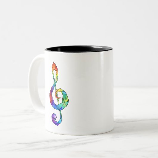 Rainbow Musical Key Zweifarbige Tasse (Vorderseite Links)