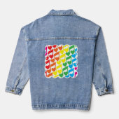 Rainbow Musical Notes Niedlich Pattern Jeansjacke (Rückseite)