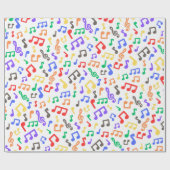 Rainbow Musical Notes Wrapping Paper Geschenkpapier (Flach)