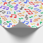 Rainbow Musical Notes Wrapping Paper Geschenkpapier (Ecke)