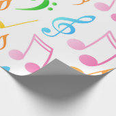 Rainbow Musical Notes Wrapping Paper Geschenkpapier (Ecke)