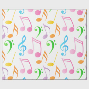 Rainbow Musical Notes Wrapping Paper Geschenkpapier