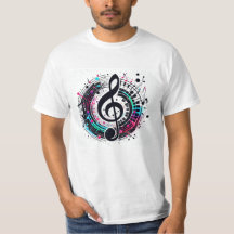 Rainbow Musiknote Futuristic Fun T - Shirt