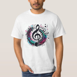 Rainbow Musiknote Futuristic Fun T - Shirt