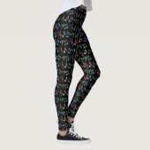 Rainbow Musiknote Schwarze Leggings (Rechts)