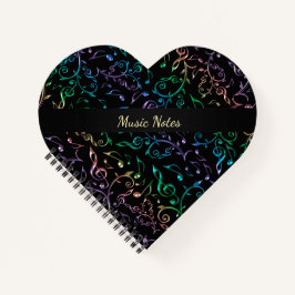 Rainbow-Musiknoten Personalisiertes Herz Notizblock