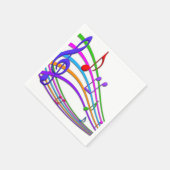 Rainbow Musiknotens Napkins Serviette (Ecke)