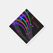 Rainbow Musiknotens Napkins Serviette (Ecke)