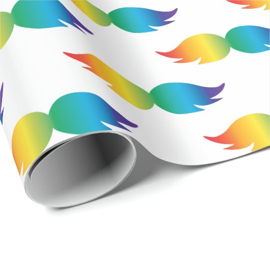 Rainbow Mustache Geschenkpapier (Rolleneckpunkt)