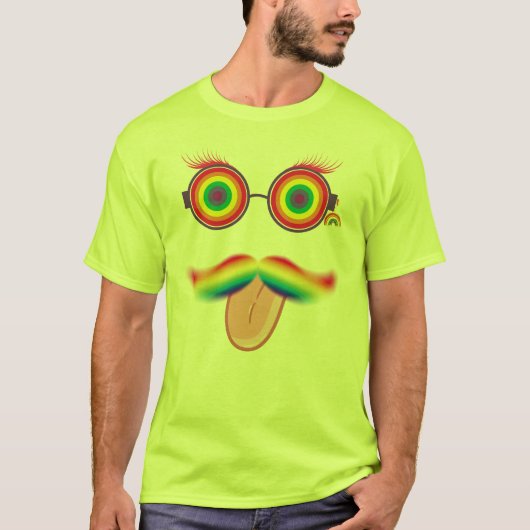 Rainbow Mustache Pride T - Shirt (Vorderseite)
