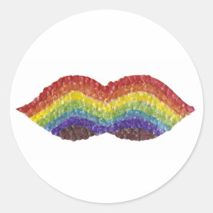 Rainbow Mustache Stickers