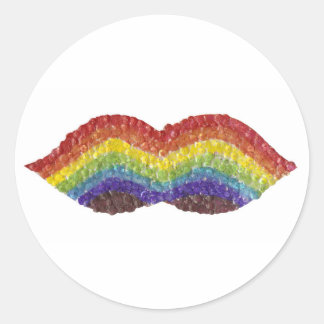 Rainbow Mustache Stickers
