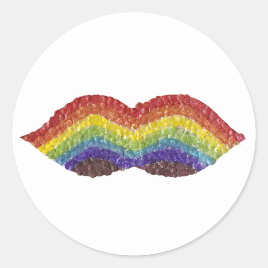 Rainbow Mustache Stickers (Vorderseite)