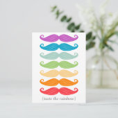Rainbow Mustaches Postcard Postkarte (Stehend Vorderseite)