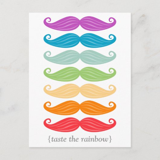 Rainbow Mustaches Postcard Postkarte (Vorderseite)