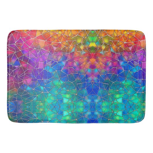 Rainbow-Muster aus Hartglas Badematte (Vorderseite)