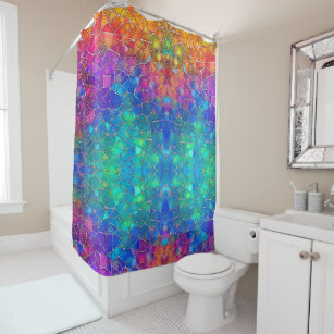 Rainbow-Muster aus Hartglas Duschvorhang