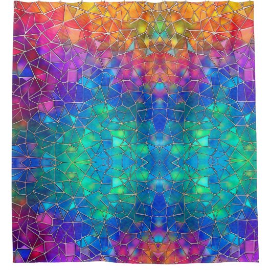 Rainbow-Muster aus Hartglas Duschvorhang (Vorderseite)