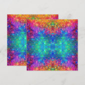 Rainbow-Muster aus Hartglas Einladung (Vorne/Hinten)