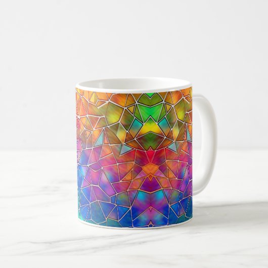 Rainbow-Muster aus Hartglas Kaffeetasse (VorderseiteRechts)