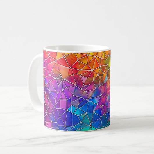Rainbow-Muster aus Hartglas Kaffeetasse (Vorderseite Links)
